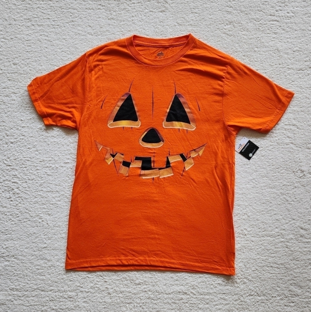 New Way to Celebrate Halloween orange Pumpkin Short Sleeve T-Shirt Men's Size M